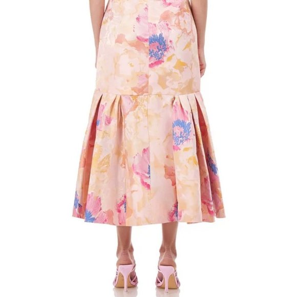 Kay Unger Floral Midi Dress - Pink and Blue - Picture 6 of 7